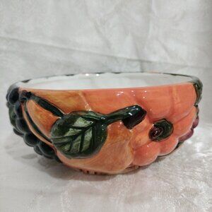 Block Country Harvest by Gear-Sculpted Fruit & Vegetables  Serving Bowl 6x3"